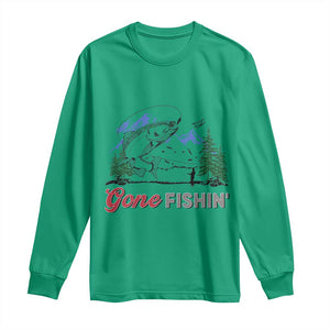 Gone Fishing Long Sleeve Shirt Trout Fishing Lover Montane Forest TS11 Irish Green Print Your Wear