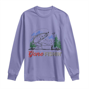 Gone Fishing Long Sleeve Shirt Trout Fishing Lover Montane Forest TS11 Violet Print Your Wear