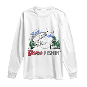 Gone Fishing Long Sleeve Shirt Trout Fishing Lover Montane Forest TS11 White Print Your Wear