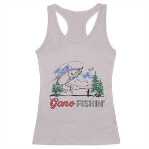 Gone Fishing Racerback Tank Top Trout Fishing Lover Montane Forest TS11 Ice Gray Print Your Wear