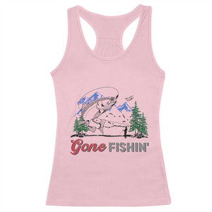 Gone Fishing Racerback Tank Top Trout Fishing Lover Montane Forest TS11 Light Pink Print Your Wear