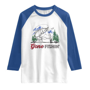 Gone Fishing Raglan Shirt Trout Fishing Lover Montane Forest TS11 White Royal Print Your Wear