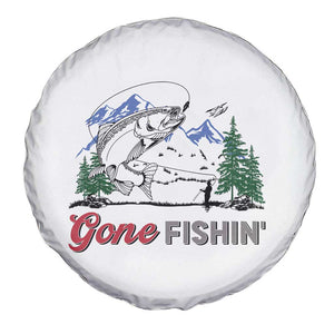 Gone Fishing Spare Tire Cover Trout Fishing Lover Montane Forest TS11 Print Your Wear