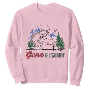 Gone Fishing Sweatshirt Trout Fishing Lover Montane Forest TS11 Light Pink Print Your Wear