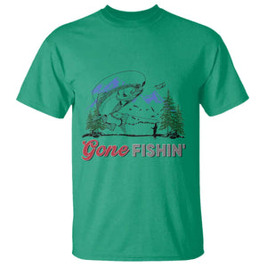Gone Fishing T Shirt Trout Fishing Lover Montane Forest TS11 Irish Green Print Your Wear