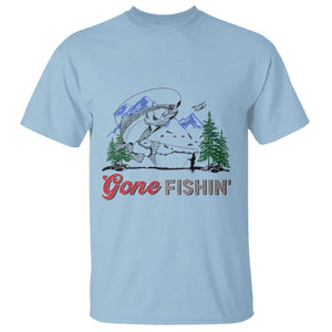 Gone Fishing T Shirt Trout Fishing Lover Montane Forest TS11 Light Blue Print Your Wear