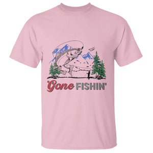 Gone Fishing T Shirt Trout Fishing Lover Montane Forest TS11 Light Pink Print Your Wear
