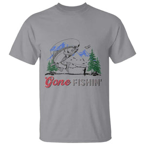 Gone Fishing T Shirt Trout Fishing Lover Montane Forest TS11 Sport Gray Print Your Wear