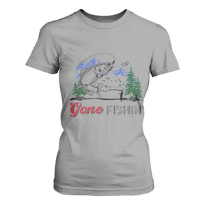 Gone Fishing T Shirt For Women Trout Fishing Lover Montane Forest TS11 Sport Gray Print Your Wear