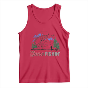Gone Fishing Tank Top Trout Fishing Lover Montane Forest TS11 Red Print Your Wear