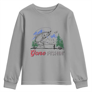 Gone Fishing Youth Sweatshirt Trout Fishing Lover Montane Forest TS11 Sport Gray Print Your Wear