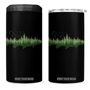 Trout Fly Fishing Outdoor Forest Nature Wildlife Fisherman 4 in 1 Can Cooler Tumbler TS11 One Size: 16 oz Black Print Your Wear