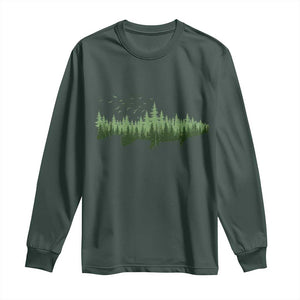 Trout Fly Fishing Outdoor Forest Nature Wildlife Fisherman Long Sleeve Shirt TS11 Dark Forest Green Print Your Wear