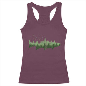 Trout Fly Fishing Outdoor Forest Nature Wildlife Fisherman Racerback Tank Top TS11 Maroon Print Your Wear