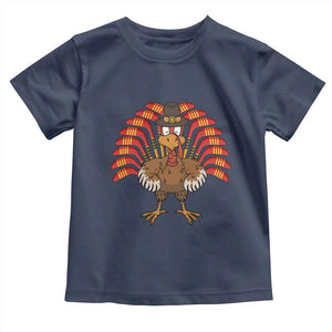 Thanksgiving Ice Hockey Baby Shirt Turkey Pilgrim Hat Fall Season TS11 Navy Print Your Wear