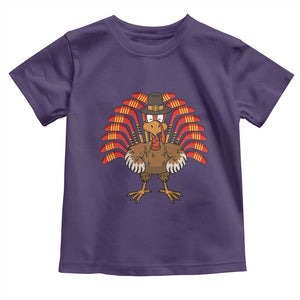 Thanksgiving Ice Hockey Baby Shirt Turkey Pilgrim Hat Fall Season TS11 Purple Print Your Wear
