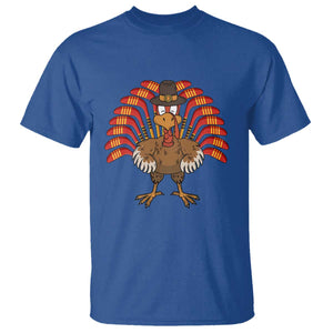 Thanksgiving Ice Hockey T Shirt Turkey Pilgrim Hat Fall Season TS11 Royal Blue Print Your Wear