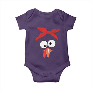 Funny Thanksgiving Baby Onesie Silly Turkey Autumn Season Hens Ribbon TS11 Purple Print Your Wear