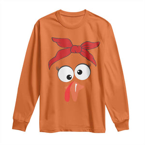Funny Thanksgiving Long Sleeve Shirt Silly Turkey Autumn Season Hens Ribbon TS11 Orange Print Your Wear