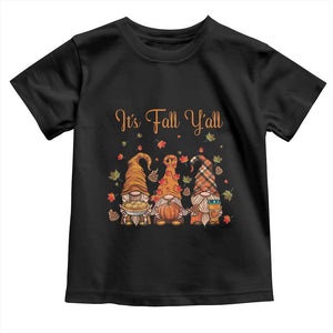 Autumn Season Baby Shirt It's Fall Y'all Gnomies Thanksgiving Maple Leaf TS11 Black Print Your Wear