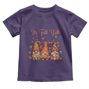 Autumn Season Baby Shirt It's Fall Y'all Gnomies Thanksgiving Maple Leaf TS11 Purple Print Your Wear