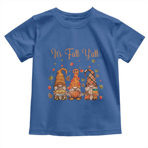 Autumn Season Baby Shirt It's Fall Y'all Gnomies Thanksgiving Maple Leaf TS11 Royal Blue Print Your Wear