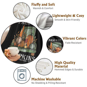 Thanksgiving Throw Blanket Farm Fresh Pumpkins Apples Hayrides Cider Autumn Season TS11 Print Your Wear