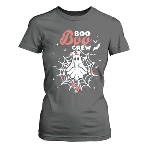 Halloween Nurse T Shirt For Women Boo Boo Crew Cute Ghost Nursing TS11 Dark Heather Print Your Wear