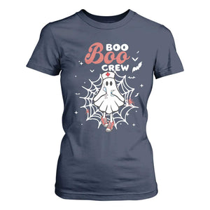 Halloween Nurse T Shirt For Women Boo Boo Crew Cute Ghost Nursing TS11 Navy Print Your Wear