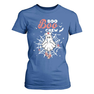 Halloween Nurse T Shirt For Women Boo Boo Crew Cute Ghost Nursing TS11 Royal Blue Print Your Wear