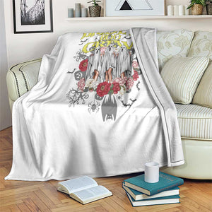 Halloween Bachelorette Party Throw Blanket Bride's Boo Crew Ghost Vintage Flower TS11 Print Your Wear
