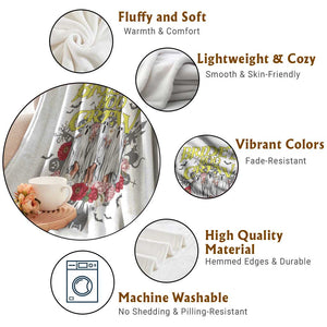 Halloween Bachelorette Party Throw Blanket Bride's Boo Crew Ghost Vintage Flower TS11 Print Your Wear