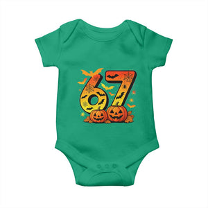 Funny 67 Halloween Baby Onesie Spooky Six Seven Meme Gen Alpha Slang TS11 Irish Green Print Your Wear