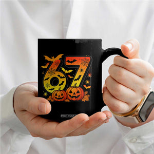 Funny 67 Halloween Coffee Mug Spooky Six Seven Meme Gen Alpha Slang TS11 Print Your Wear