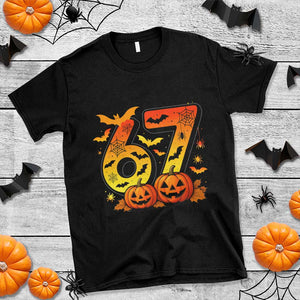 Funny 67 Halloween T Shirt Spooky Six Seven Meme Gen Alpha Slang TS11 Black Print Your Wear