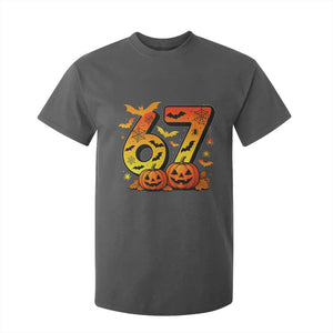 Funny 67 Halloween T Shirt For Kid Spooky Six Seven Meme Gen Alpha Slang TS11 Dark Heather Print Your Wear