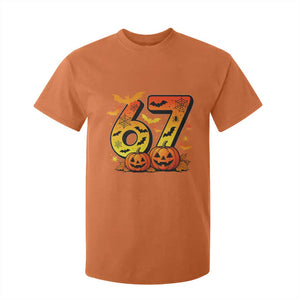 Funny 67 Halloween T Shirt For Kid Spooky Six Seven Meme Gen Alpha Slang TS11 Orange Print Your Wear