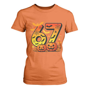 Funny 67 Halloween T Shirt For Women Spooky Six Seven Meme Gen Alpha Slang TS11 Orange Print Your Wear