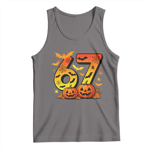 Funny 67 Halloween Tank Top Spooky Six Seven Meme Gen Alpha Slang TS11 Deep Heather Print Your Wear
