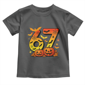 Funny 67 Halloween Toddler T Shirt Spooky Six Seven Meme Gen Alpha Slang TS11 Dark Heather Print Your Wear