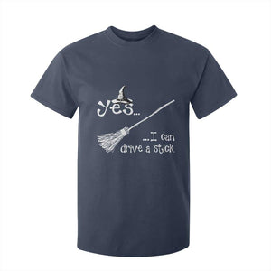 Funny Halloween Spooky Witch T Shirt For Kid Yes I Can Drive A Stick TS11 Navy Print Your Wear