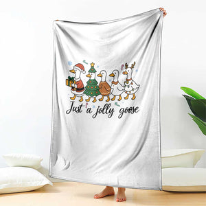 Funny Christmas Silly Goose Throw Blanket Just A Jolly Goose Xmas Poultry Animal Humor TS11 Print Your Wear