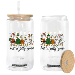 Funny Christmas Silly Goose Glass Can Just A Jolly Goose Xmas Poultry Animal Humor TS11 Print Your Wear