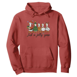 Funny Christmas Silly Goose Hoodie Just A Jolly Goose Xmas Poultry Animal Humor TS11 Red Print Your Wear