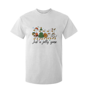 Funny Christmas Silly Goose T Shirt For Kid Just A Jolly Goose Xmas Poultry Animal Humor TS11 White Print Your Wear