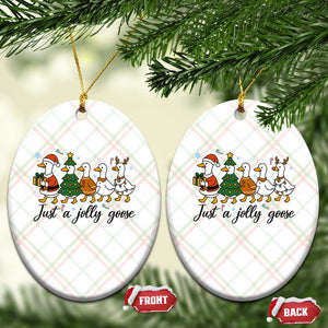 Funny Christmas Silly Goose Ceramic Ornament Just A Jolly Goose Xmas Poultry Animal Humor TS11 Print Your Wear