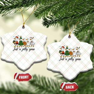 Funny Christmas Silly Goose Ceramic Ornament Just A Jolly Goose Xmas Poultry Animal Humor TS11 Print Your Wear
