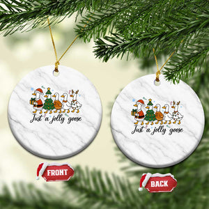 Funny Christmas Silly Goose Ceramic Ornament Just A Jolly Goose Xmas Poultry Animal Humor TS11 1pc White Marble Print Your Wear