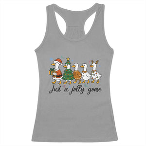 Funny Christmas Silly Goose Racerback Tank Top Just A Jolly Goose Xmas Poultry Animal Humor TS11 Sport Gray Print Your Wear
