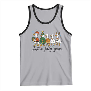 Funny Christmas Silly Goose Tank Top Just A Jolly Goose Xmas Poultry Animal Humor - Print Your Wear